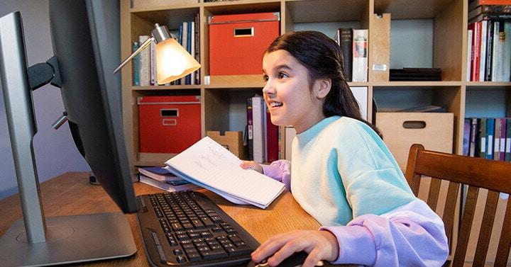 Young student studying during online classes at Connections Academy